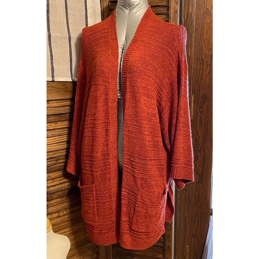 Women's Old Navy Cardigan Sweater L Rust, EUC